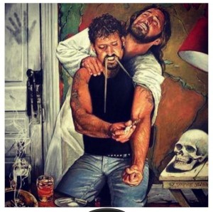 man injecting heroin in arm - Jesus is with him