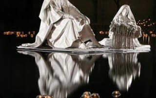 Christmas Reflection - statues