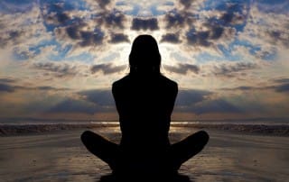 whole-person care, Grounding - yoga beach sunset silhouette