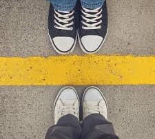 boundaries - feet at yellow line