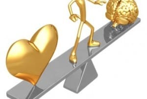 attachment behaviors, head-heart - golden stick figure on see saw