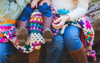 young family outdoors in fall