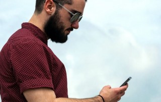 Man using a cell phone