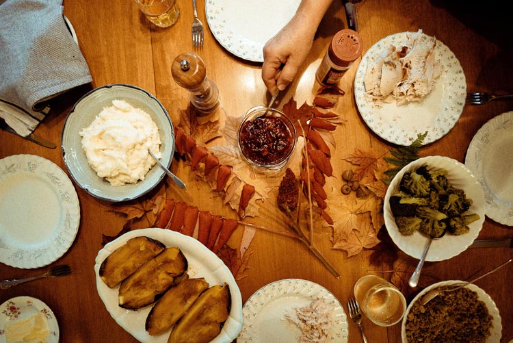 Thanksgiving spread - grateful