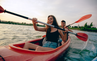 couple kayaking - sober