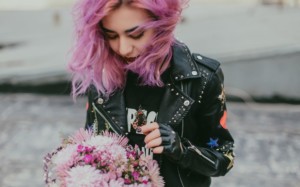 flowers, girl with flowers, buying flowers, self