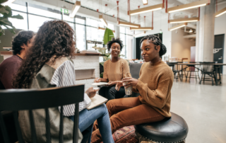 A group of women talking.