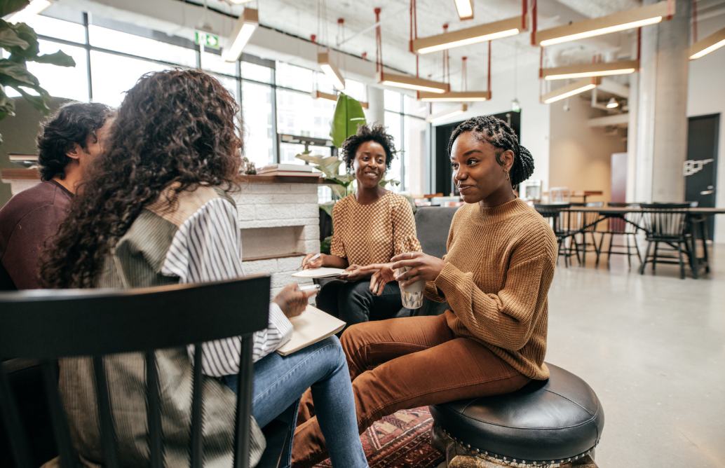 A group of women talking.