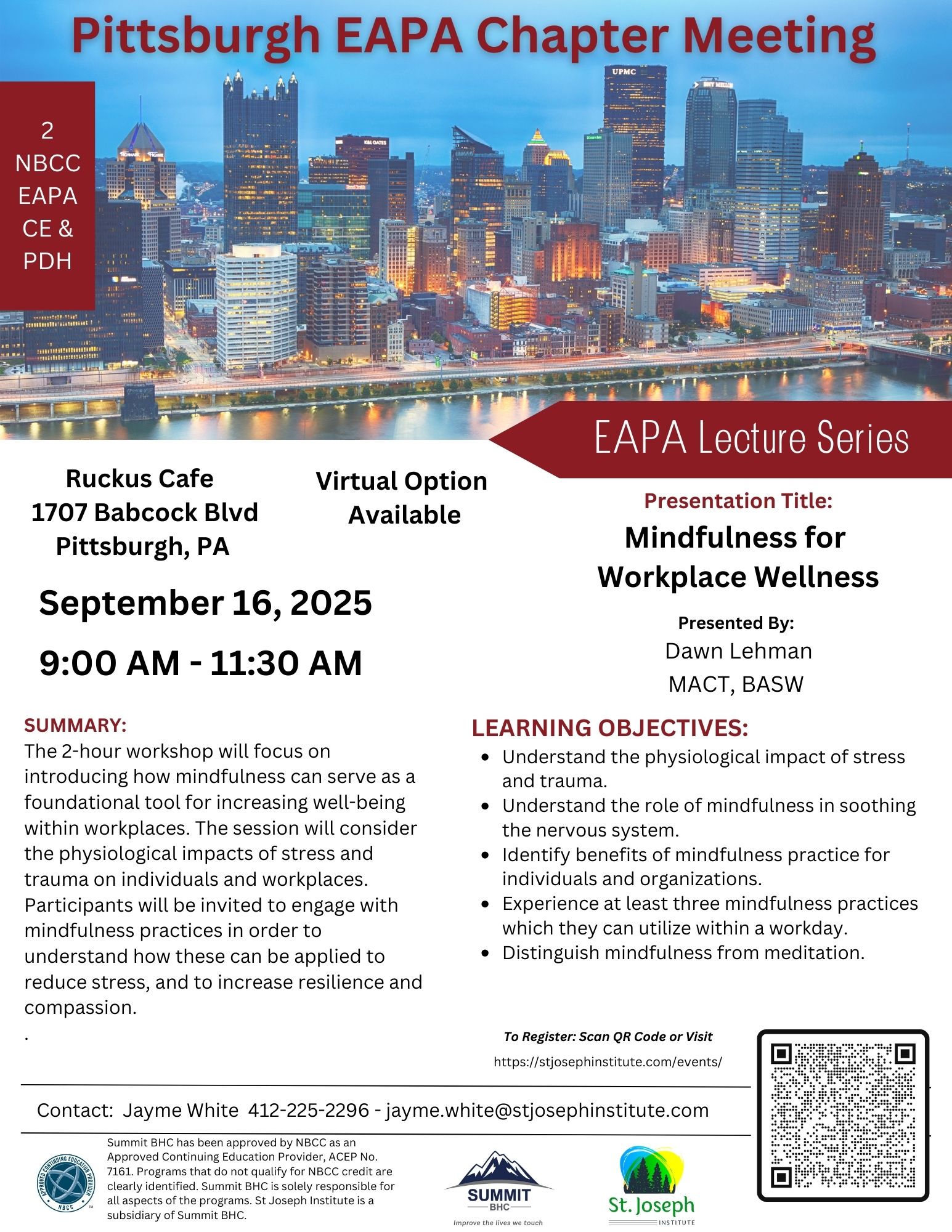 Pittsburgh EAPA Mindfulness for Workplace Wellness